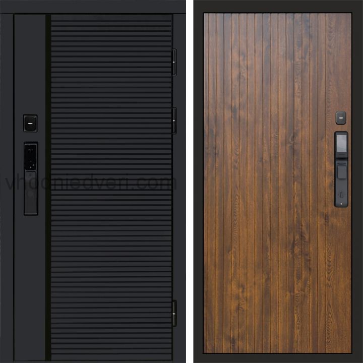 Входная дверь Termo-door BLACK LINE с электрозамком - Flat Дуб