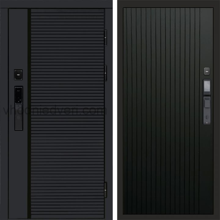 Входная дверь Termo-door BLACK LINE с электрозамком - Flat Черный кварц