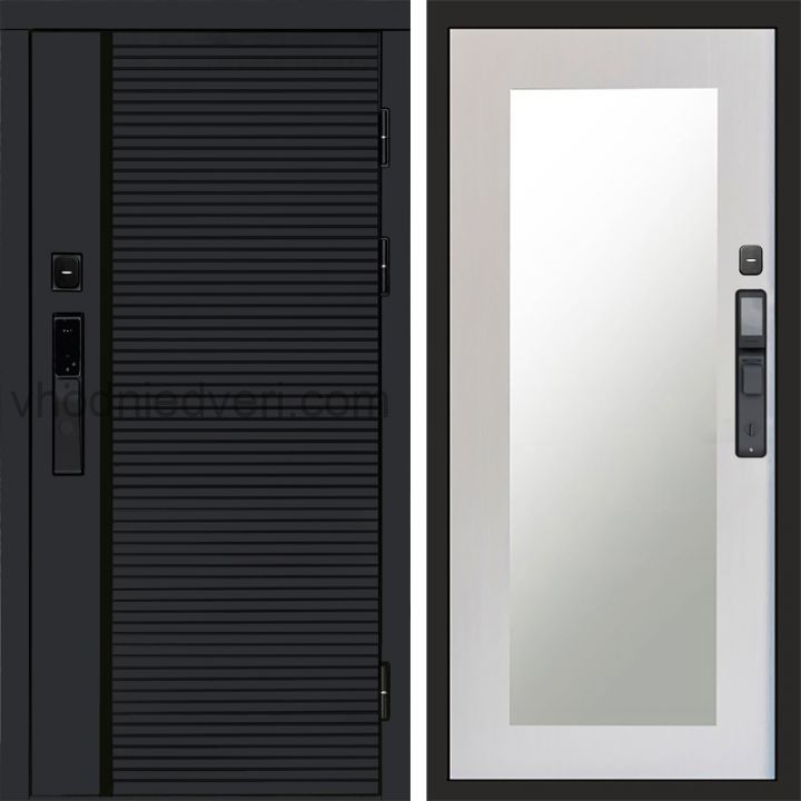 Входная дверь Termo-door BLACK LINE с электрозамком - Зеркало Триумф Лиственница