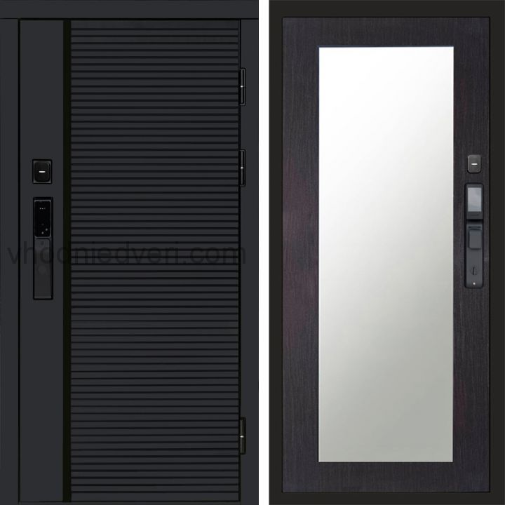 Входная дверь Termo-door BLACK LINE с электрозамком - Зеркало Триумф Венге