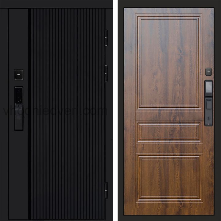 Входная дверь Termo-door УРБАН BLACK с электрозамком - Классика Дуб