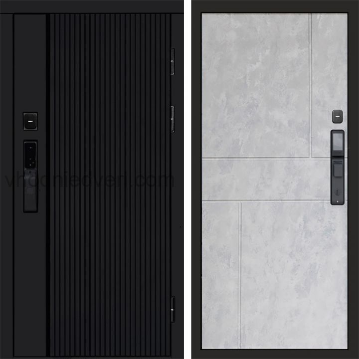 Входная дверь Termo-door УРБАН BLACK с электрозамком - Горизонт Бетон светлый