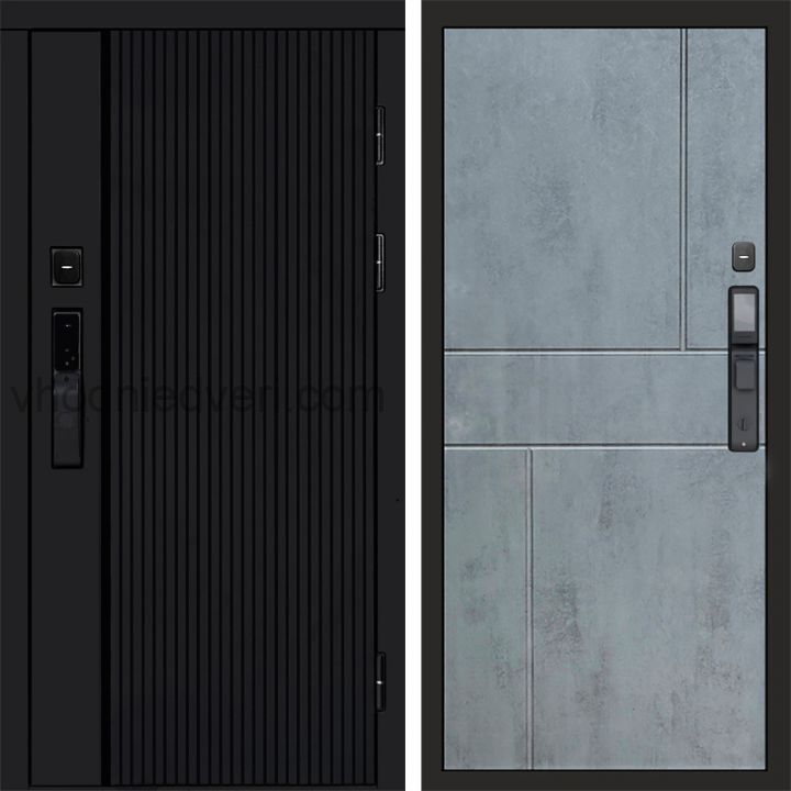 Входная дверь Termo-door УРБАН BLACK с электрозамком - Горизонт Бетон темный