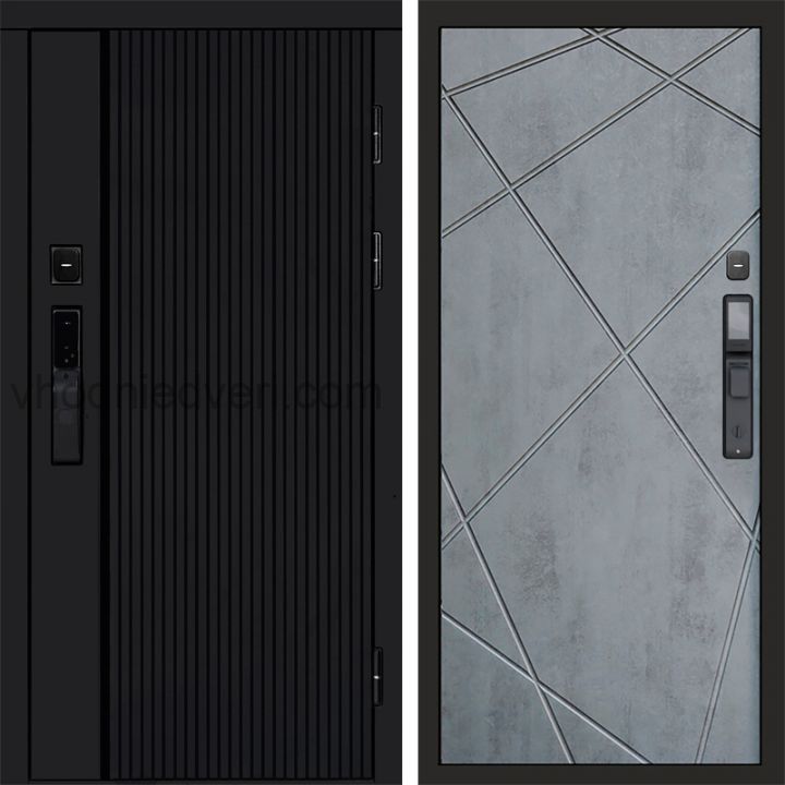 Входная дверь Termo-door УРБАН BLACK с электрозамком - Лучи Бетон темный