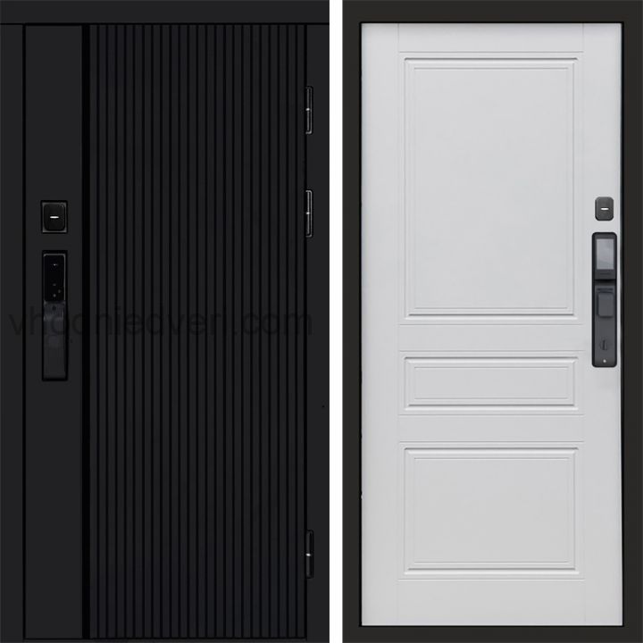 Входная дверь Termo-door УРБАН BLACK с электрозамком - Классик Белый софт
