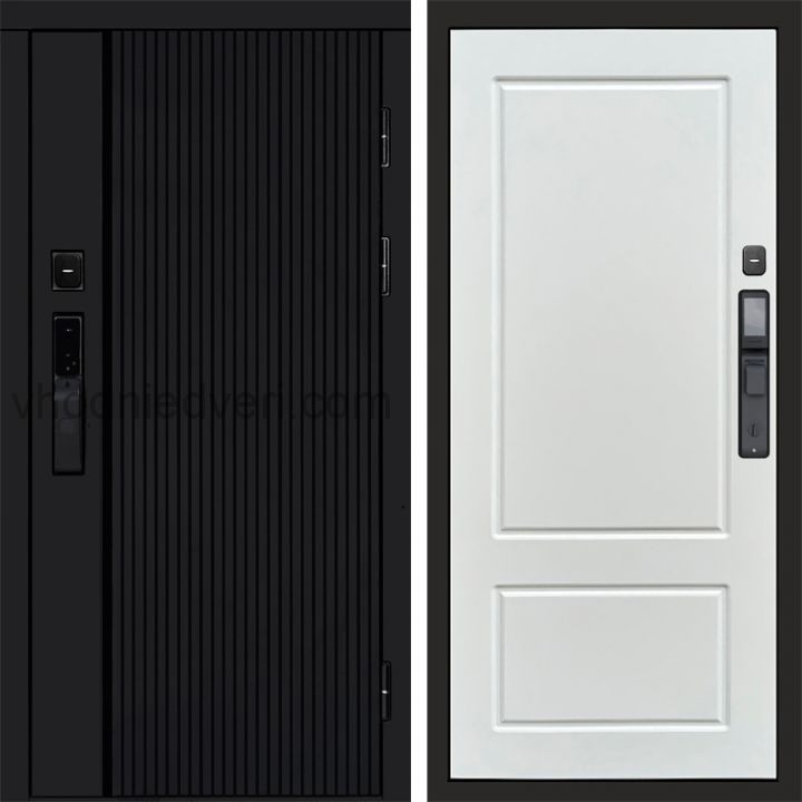 Входная дверь Termo-door УРБАН BLACK с электрозамком - Марсель Белый софт