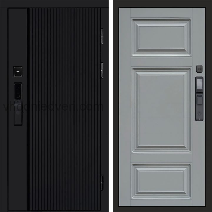 Входная дверь Termo-door УРБАН BLACK с электрозамком - Лион Грей софт