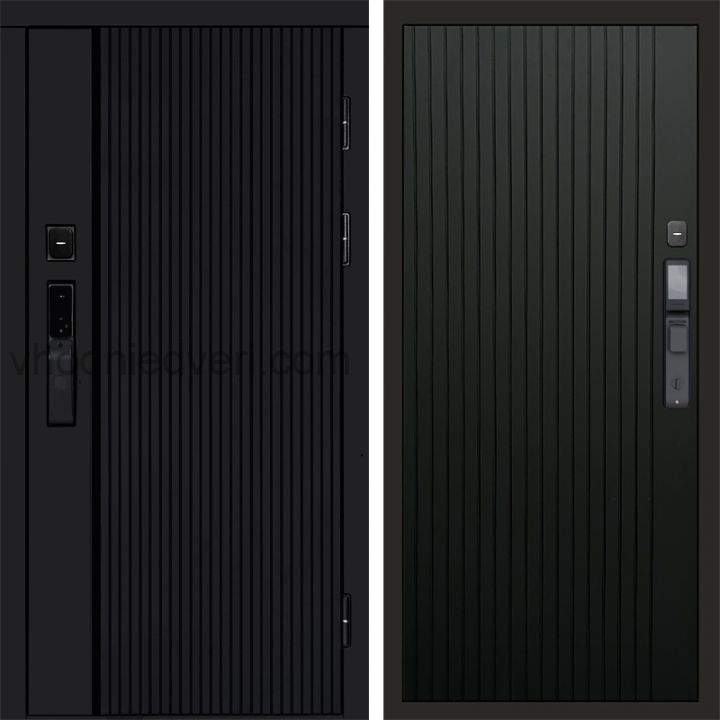 Входная дверь Termo-door УРБАН BLACK с электрозамком - Flat Черный кварц