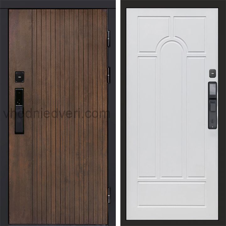 Входная дверь Termo-door ТВИСТ УЛЬТРА с электрозамком - Арка Белое дерево