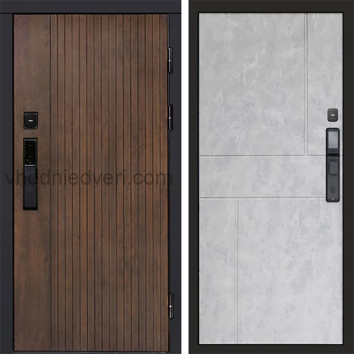 Входная дверь Termo-door ТВИСТ УЛЬТРА с электрозамком - Горизонт Бетон светлый