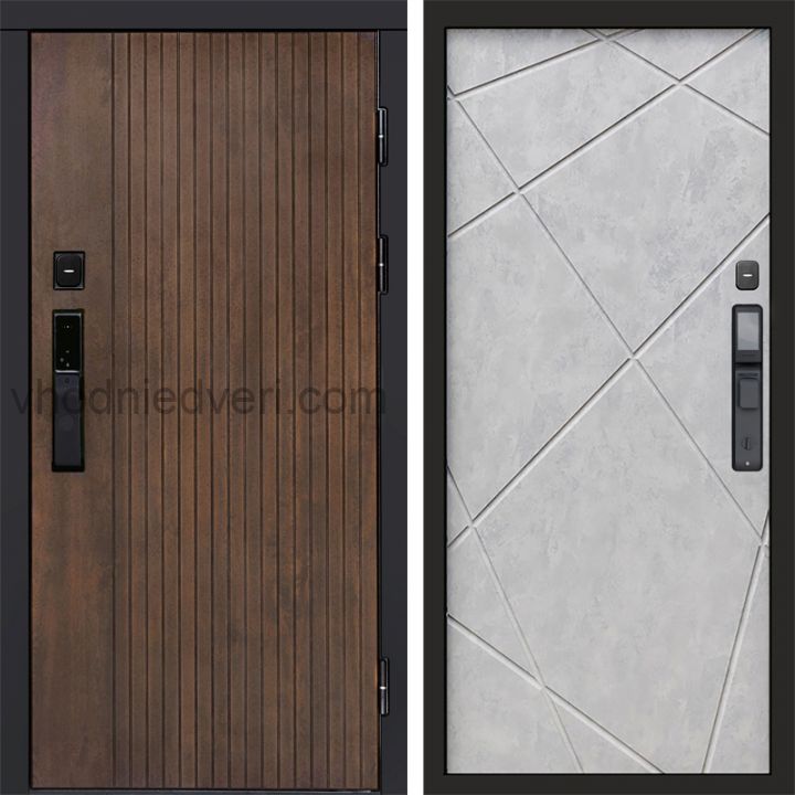 Входная дверь Termo-door ТВИСТ УЛЬТРА с электрозамком - Лучи Бетон светлый