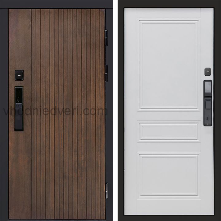 Входная дверь Termo-door ТВИСТ УЛЬТРА с электрозамком - Классика Белый софт