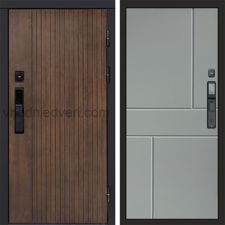 Входная дверь Termo-door ТВИСТ УЛЬТРА с электрозамком - Горизонт Грей софт