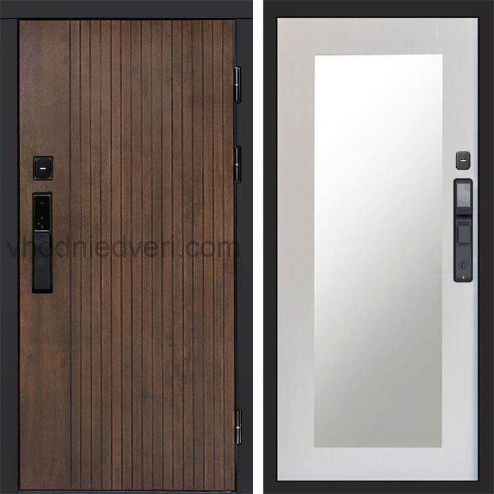 Входная дверь Termo-door ТВИСТ УЛЬТРА с электрозамком - Зеркало Триумф Лиственница