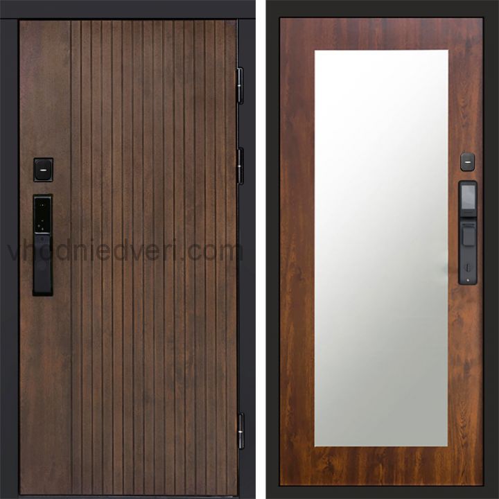 Входная дверь Termo-door ТВИСТ УЛЬТРА с электрозамком - Зеркало Триумф Дуб