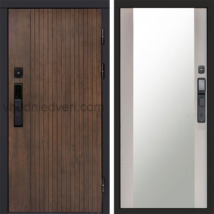 Входная дверь Termo-door ТВИСТ УЛЬТРА с электрозамком - Зеркало Лиственница