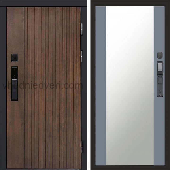 Входная дверь Termo-door ТВИСТ УЛЬТРА с электрозамком - Зеркало Грей софт