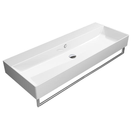 Изображение Навесная или накладная белая раковина GSI Kube X 9424 с большой чашей 120х47