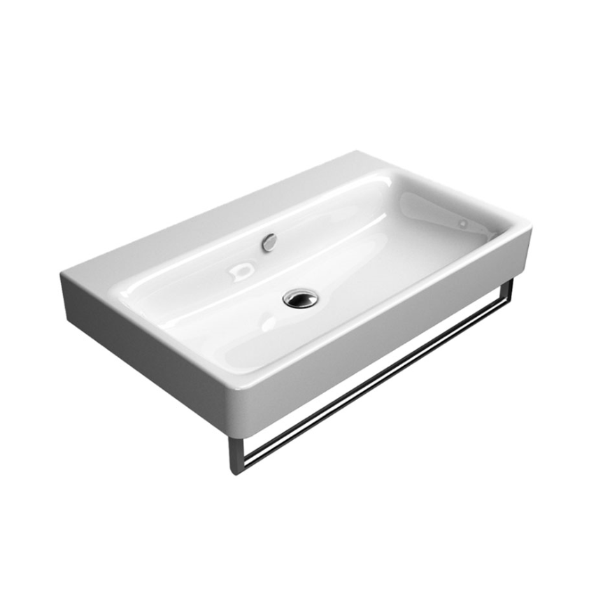 Изображение Раковина белая GSI Nubes 9622 подвесная/накладная 80х50