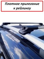 Багажник на крышу Skoda Kodiaq, аэродинамические дуги на рейлинги (серебристый цвет)