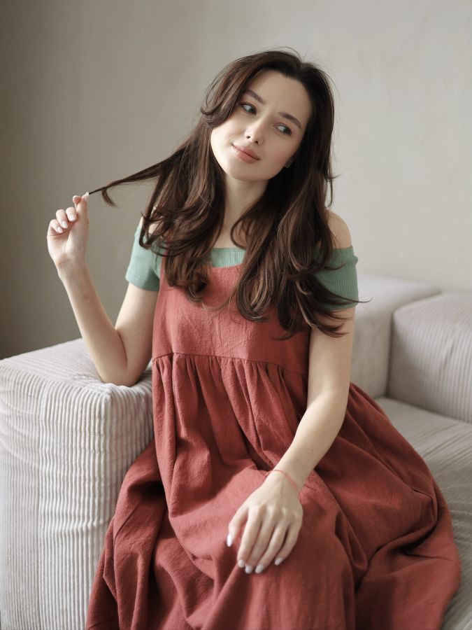 Сарафан Ortica из крапивы терракот