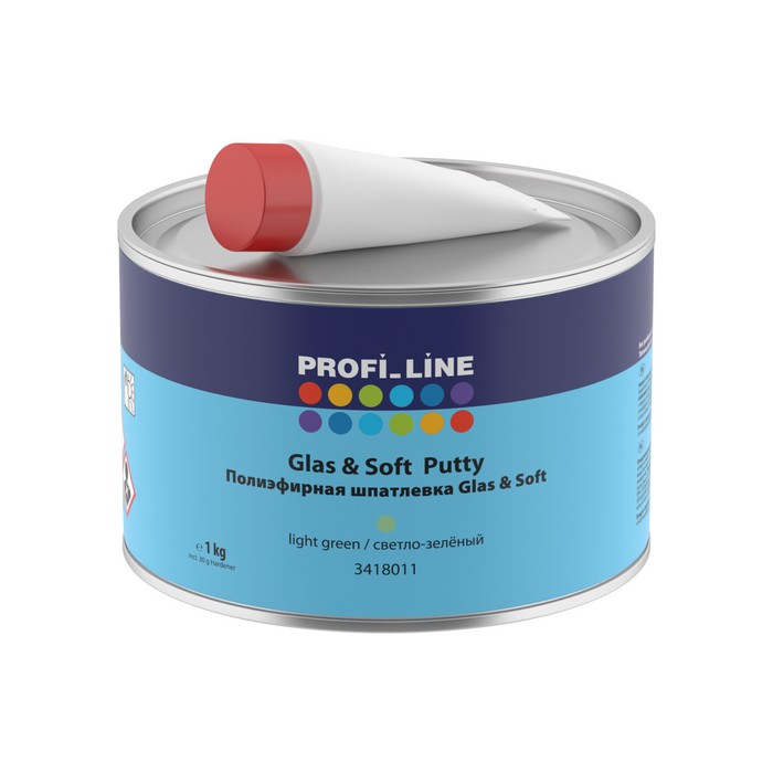 Profi Line Полиэфирная шпатлёвка GLAS & SOFT с отвердителем, 1 кг
