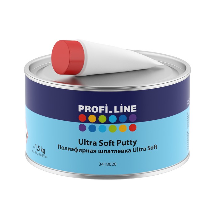 Profi Line Полиэфирная шпатлёвка ULTRA SOFT с отвердителем, 1,5 кг