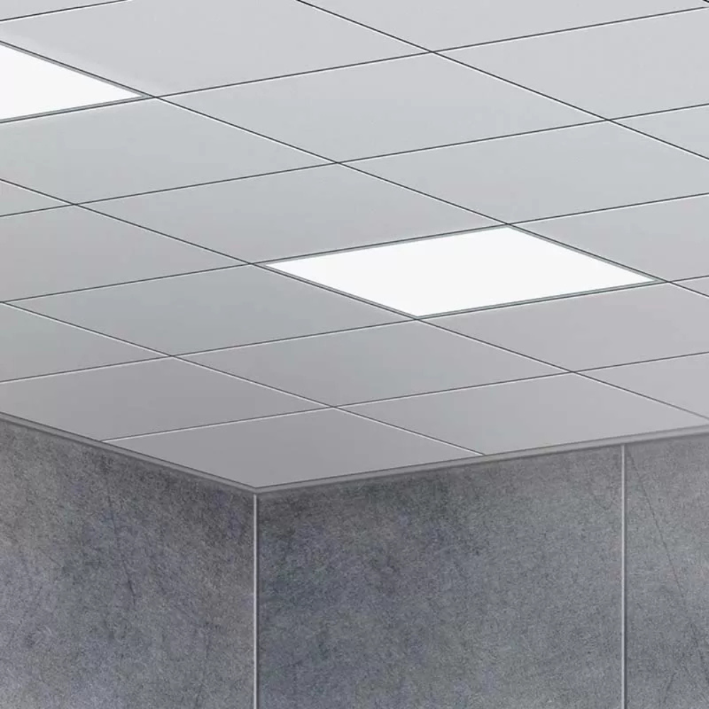Кассетный потолок Clip in RAL 9003(белый)/0,4мм 600х600/45°