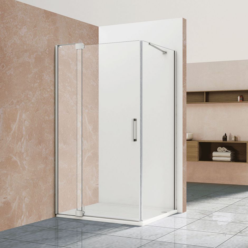 Изображение Распашной душевой уголок Vincea VSR-1E111210CL 110х100 см