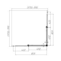 Раздвижной душевой уголок Vincea VSS-4D100CL 100х100 см схема 5