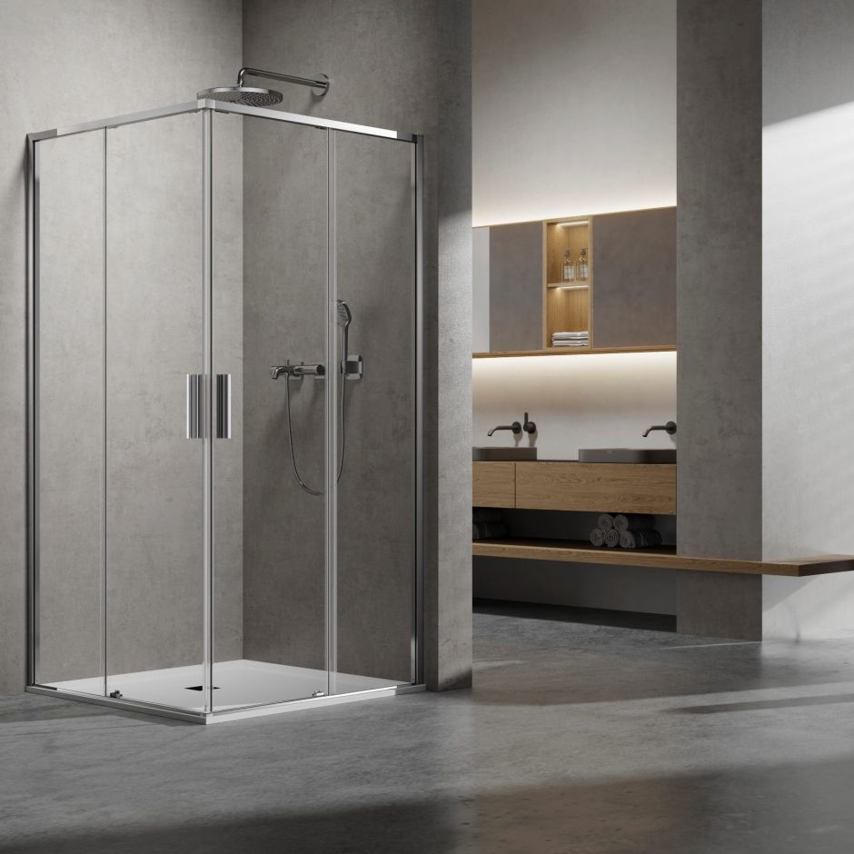 Изображение Прямоугольный душевой уголок Vincea VSS-6SL9010CL 100х90 см