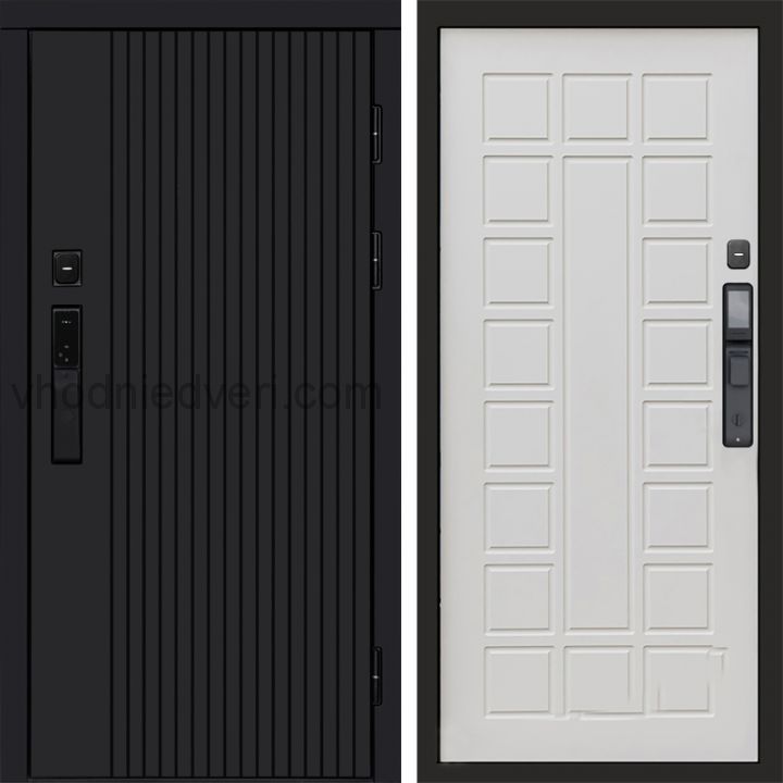 Входная дверь Termo-door ТВИСТ BLACK с электрозамком - Престиж Бежевый матовый