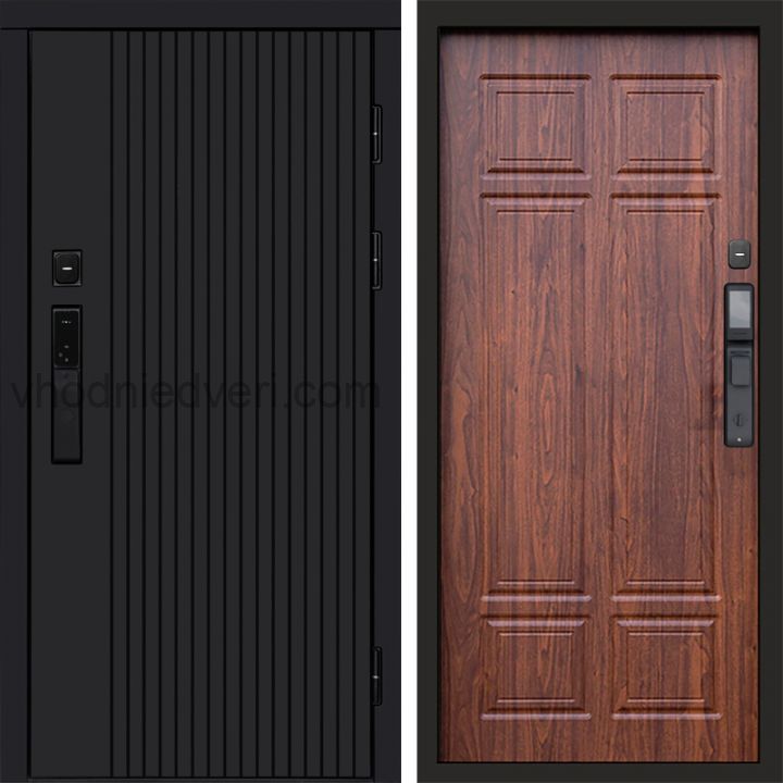 Входная дверь Termo-door ТВИСТ BLACK с электрозамком - Орех премиум