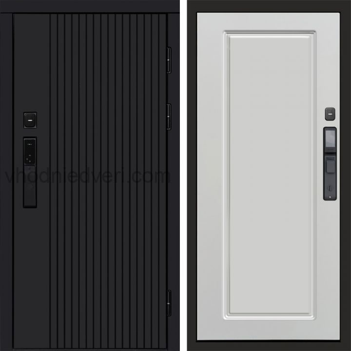 Входная дверь Termo-door ТВИСТ BLACK с электрозамком - Гранд Белый софт