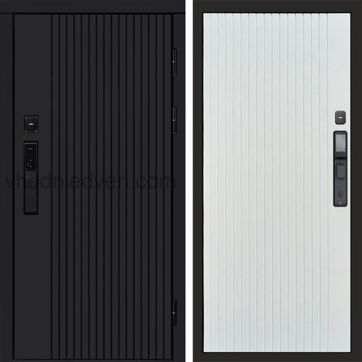 Входная дверь Termo-door ТВИСТ BLACK с электрозамком - Flat Белый софт