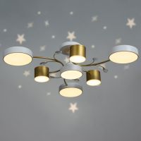 Люстра "Сенди" 7хLED 150Вт 3000-6000К бело-золотой 81х81х21 см BayerLux