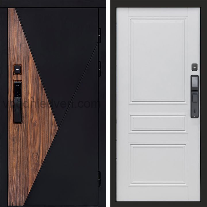 Входная дверь Termo-door МАТРИКС с электрозамком - Классик Белый софт