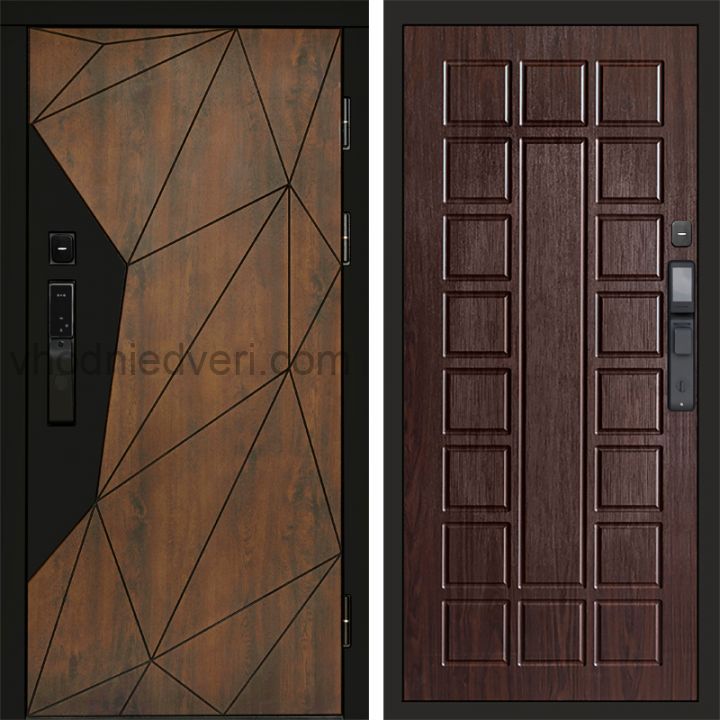 Входная дверь Termo-door ГЕОМЕТРИЯ с электрозамком - Престиж Венге