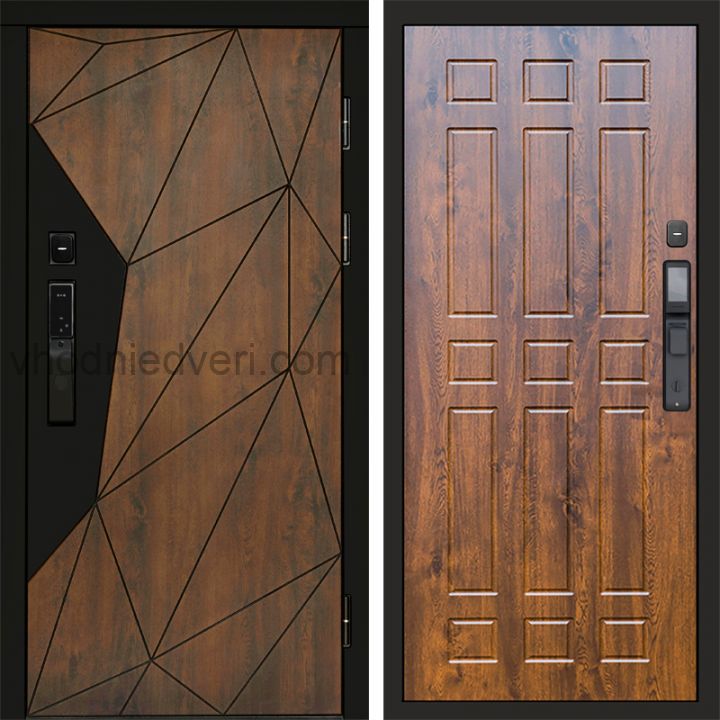 Входная дверь Termo-door ГЕОМЕТРИЯ с электрозамком - Спарта Дуб