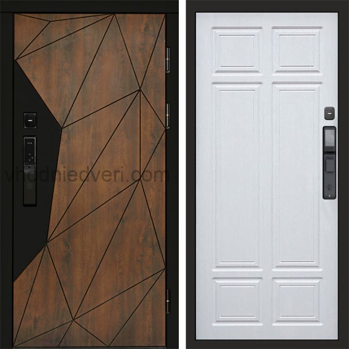 Входная дверь Termo-door ГЕОМЕТРИЯ с электрозамком - Лиственница премиум