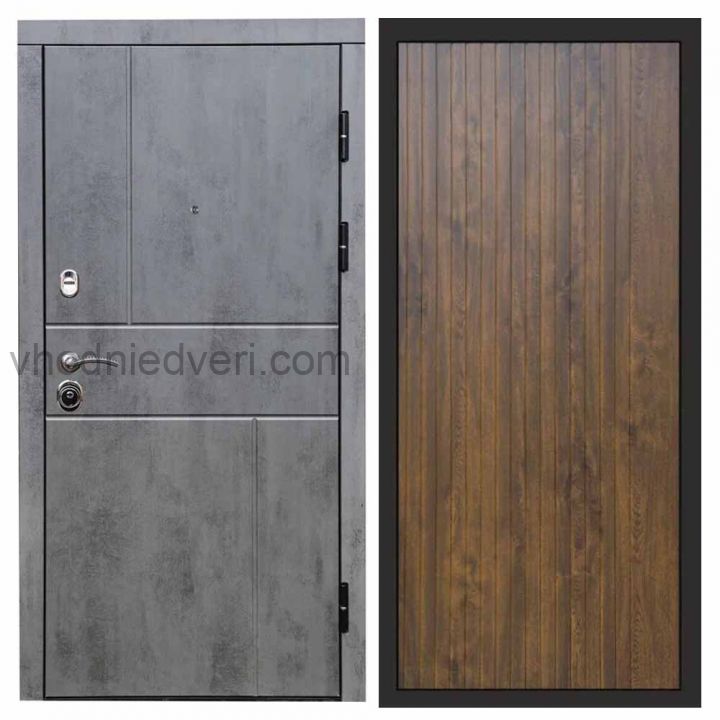 Входная дверь Termo-door Вертикаль Бетон - FLAT Дуб