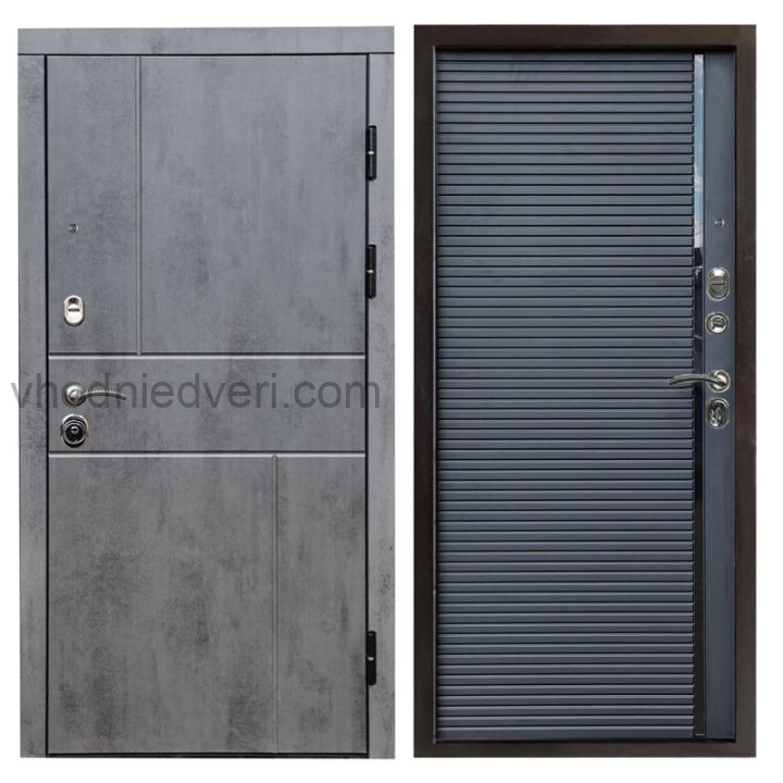 Входная дверь Termo-door Вертикаль Бетон - Porte black