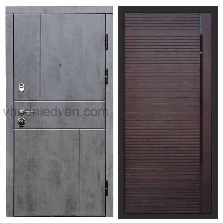 Входная дверь Termo-door Вертикаль Бетон - Porte Шоколад