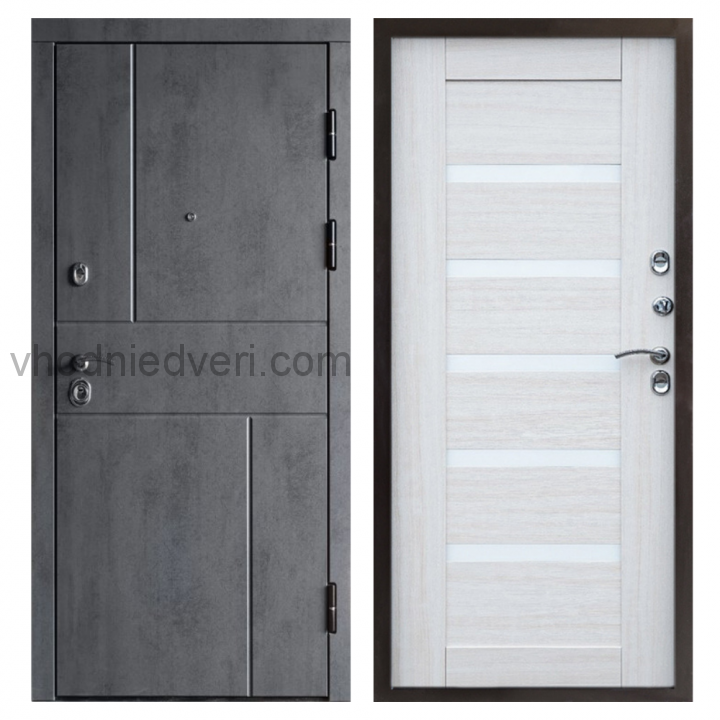 Входная дверь Termo-door Вертикаль Бетон - Царга Лиственница
