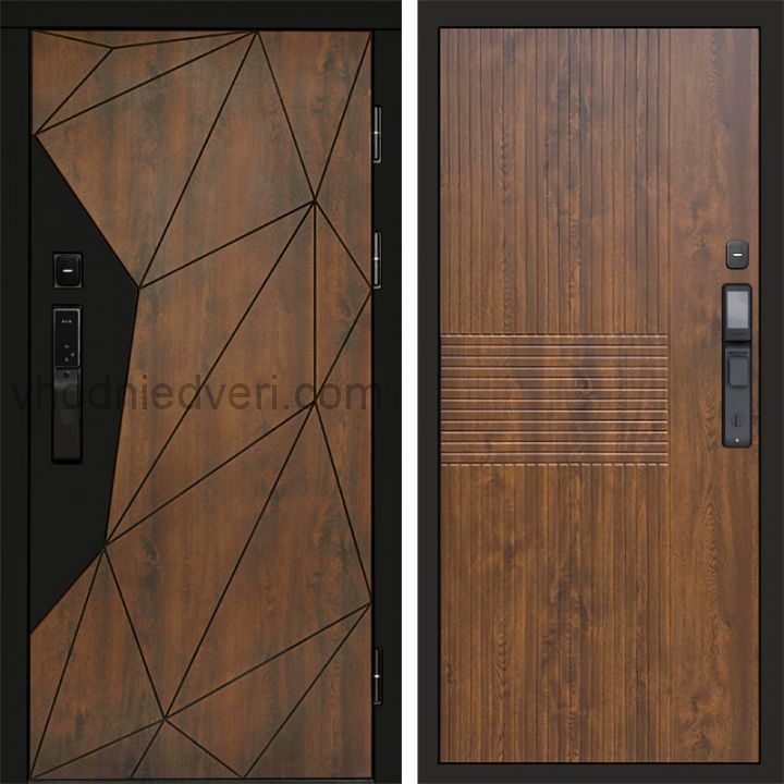 Входная дверь Termo-door ГЕОМЕТРИЯ с электрозамком - Мастино Дуб