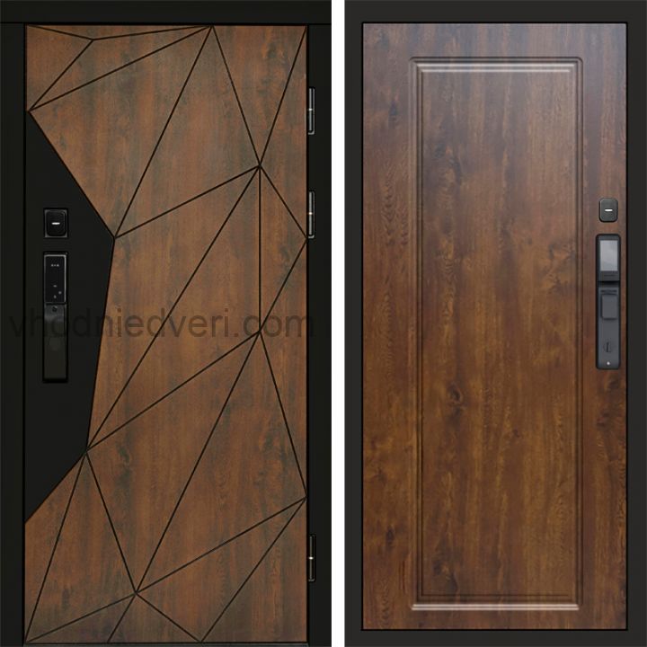 Входная дверь Termo-door ГЕОМЕТРИЯ с электрозамком - Гранд Дуб