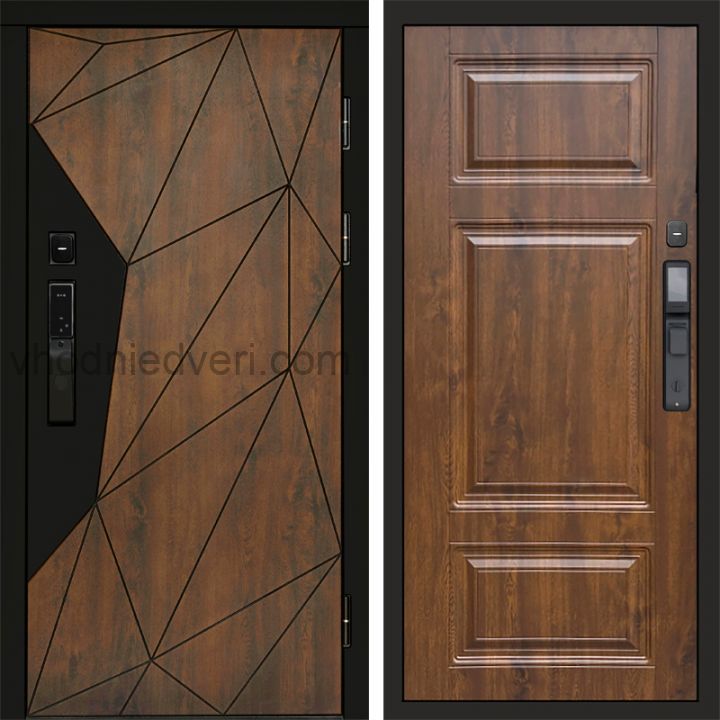 Входная дверь Termo-door ГЕОМЕТРИЯ с электрозамком - Лион Дуб