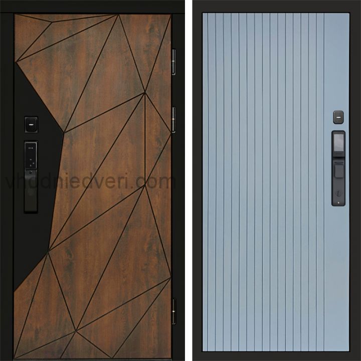 Входная дверь Termo-door ГЕОМЕТРИЯ с электрозамком - Flat Грей софт