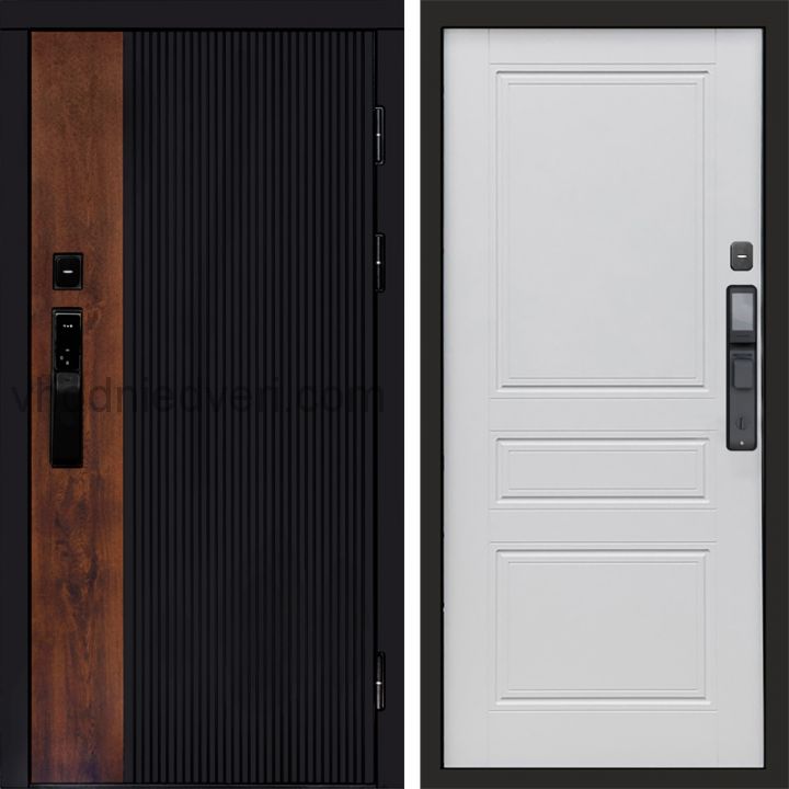 Входная дверь Termo-door ПРЕСТИЖ с электрозамком - Классик Белый софт