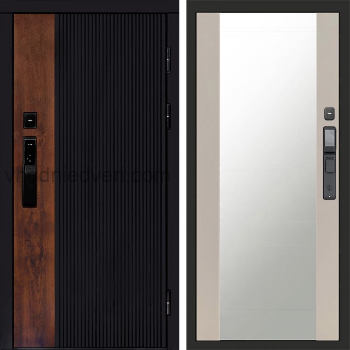 Входная дверь Termo-door ПРЕСТИЖ с электрозамком - Зеркало Слоновая кость
